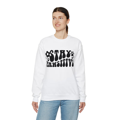 Stay Pawsitive Retro Sweatshirt (assorted colors)