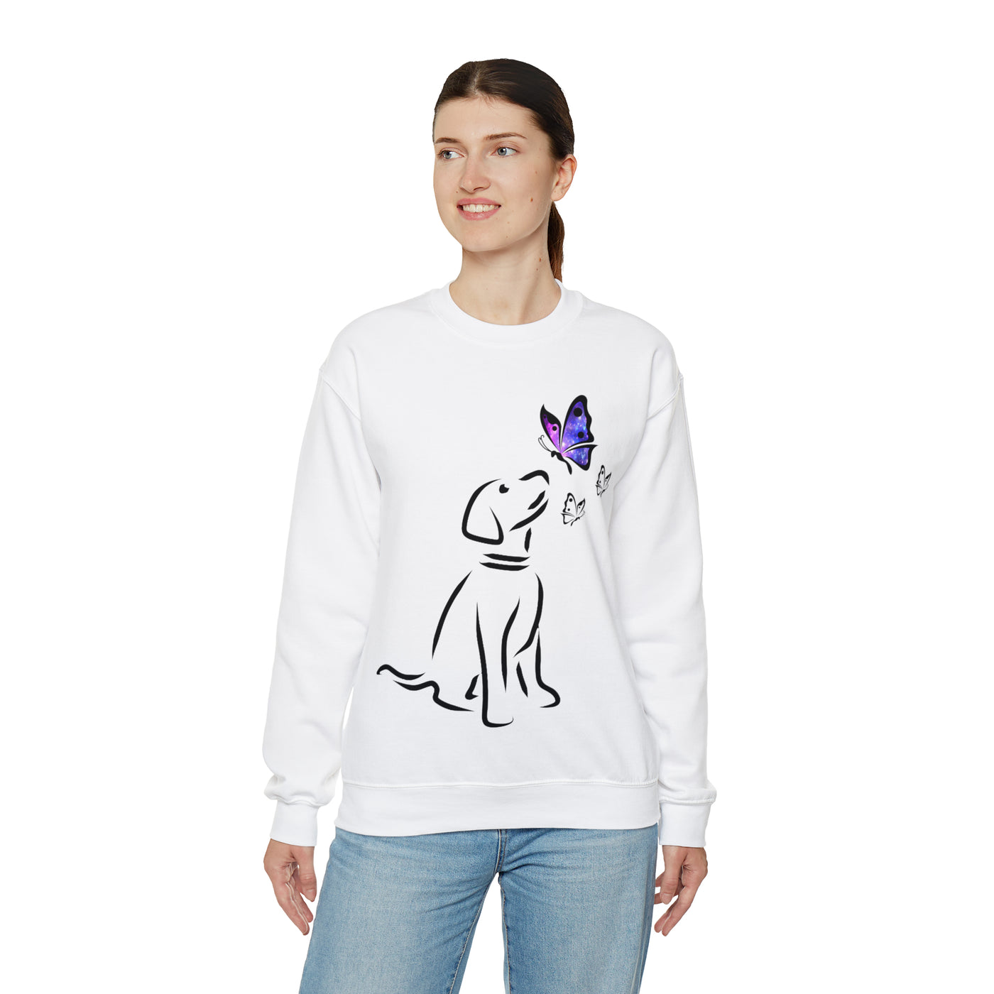 Dog and Butterfly Sweatshirt (Assorted Colors)