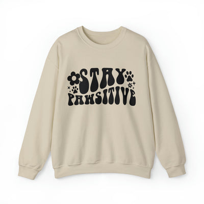 Stay Pawsitive Retro Sweatshirt (assorted colors)