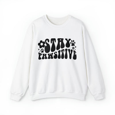 Stay Pawsitive Retro Sweatshirt (assorted colors)