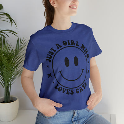 Just A Girl Who Loves Cats T-Shirt (Assorted Colors)