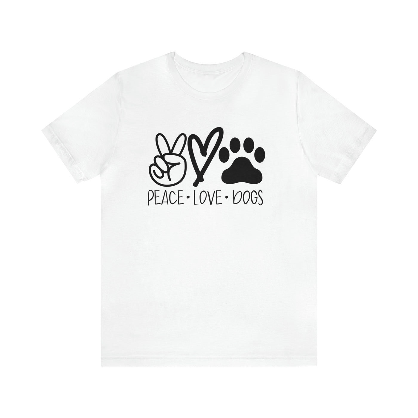 Peace Love And Dogs (Style 2) T-Shirt (Assorted Colors)