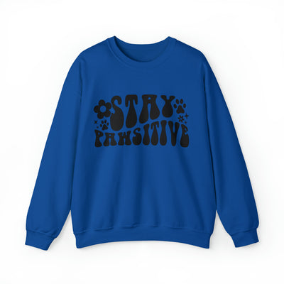 Stay Pawsitive Retro Sweatshirt (assorted colors)