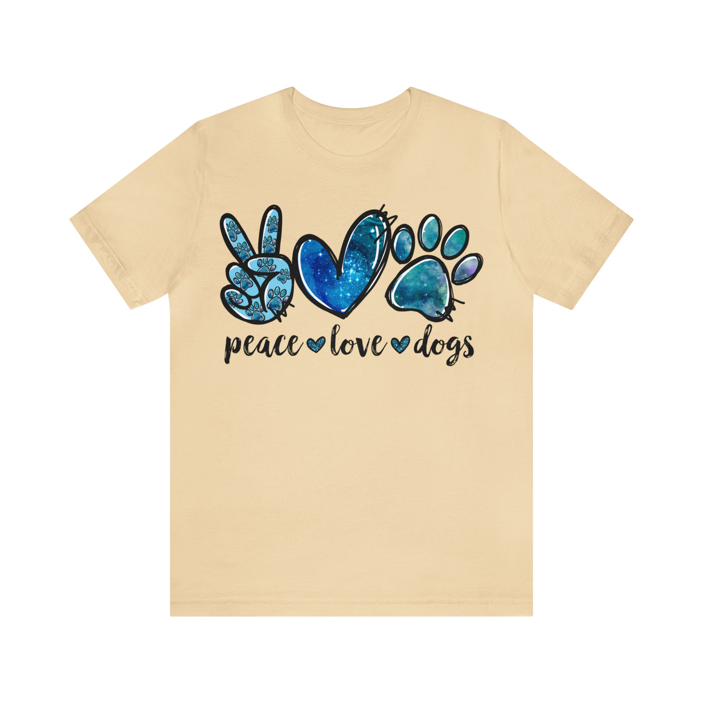 Peace Love And Dogs T-Shirt (Assorted Colors)