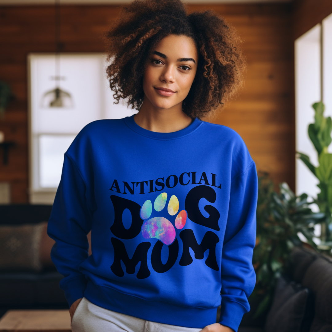 Anti social Dog Mom Sweatshirt (assorted colors)