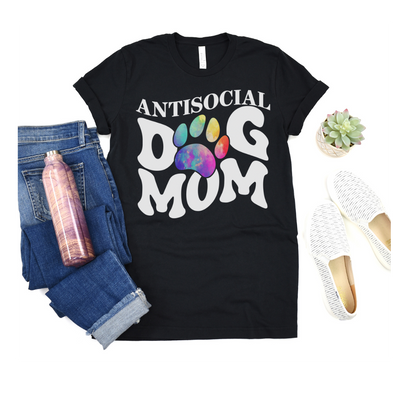 Anti-Social Dog Mom T-Shirt (Assorted Colors)