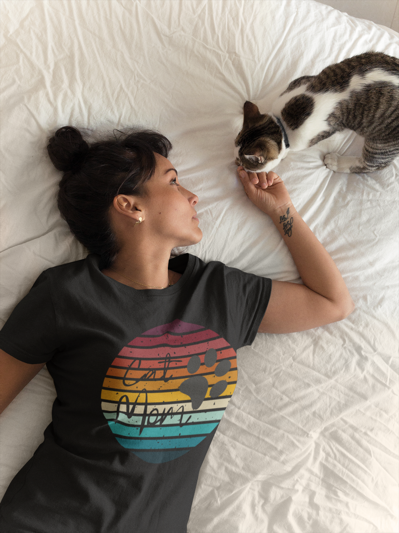 Cat Mom T-Shirt (Assorted Colors)