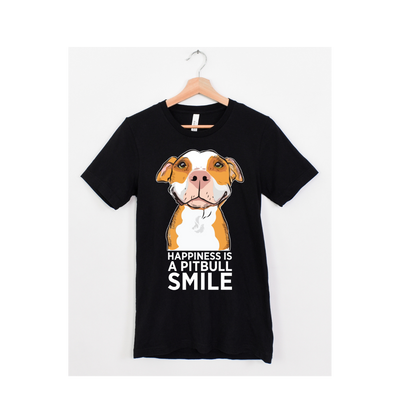 Happiness Is A Pitbull Smile T-Shirt (Assorted Colors)