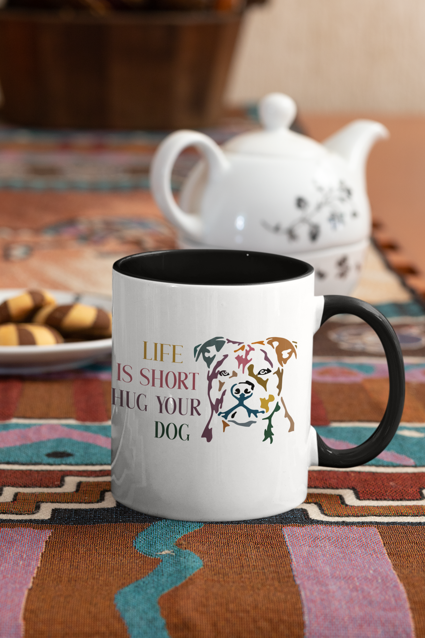 Life Is Short Hug Your Dog Mug