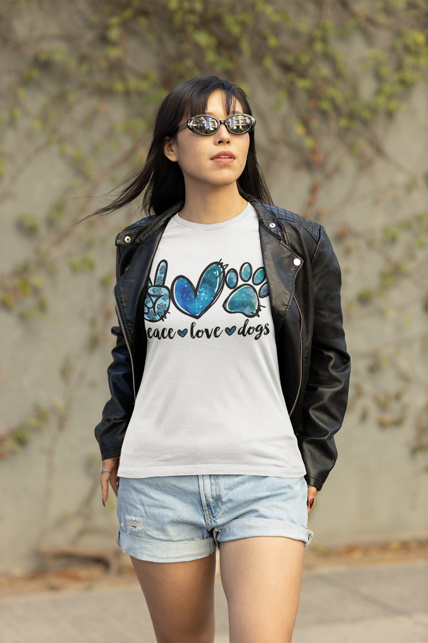 Peace Love And Dogs T-Shirt (Assorted Colors)